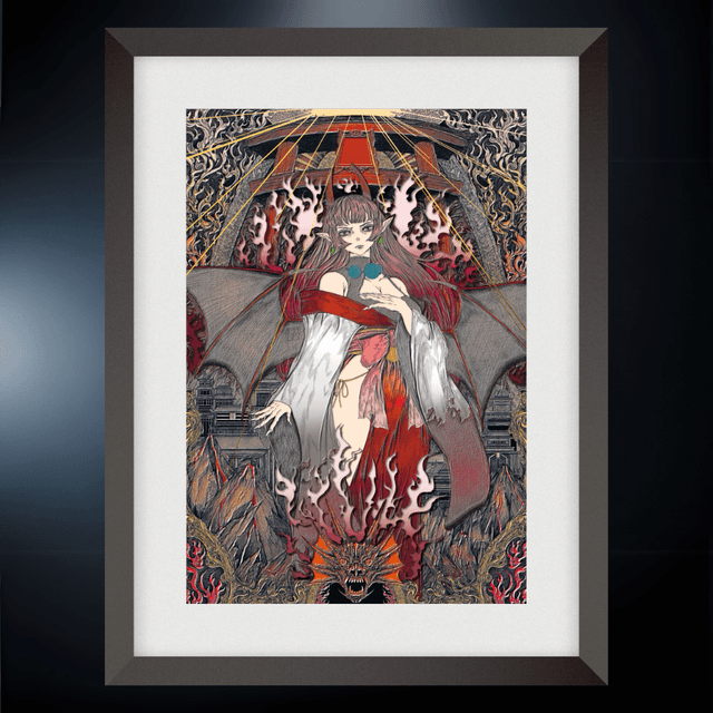 竜人の怒り<br />【A4】立体アートパネル<br />額装 Ed.No.
